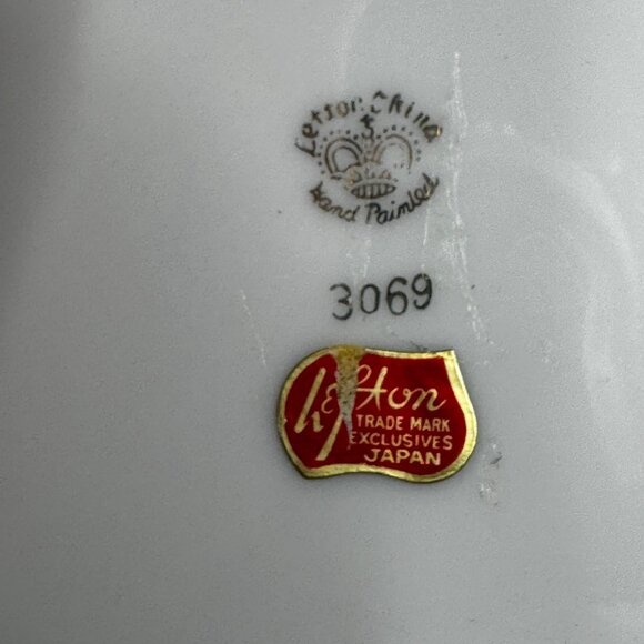 Lefton China Plate 3069 Hand Painted Floral Decorative Set of 4 Whimsical Rose - Picture 13 of 16